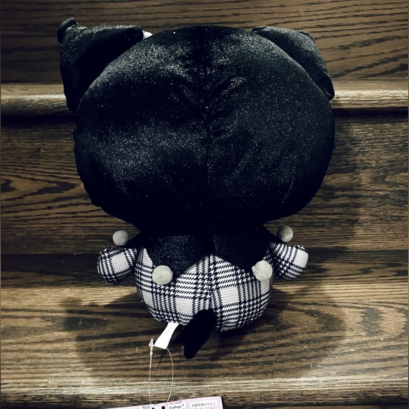 Sanrio Kuromi Plush Doll Black Checkered Ribbon Ver. Japan Furyu 27cm - Picture 3 of 4